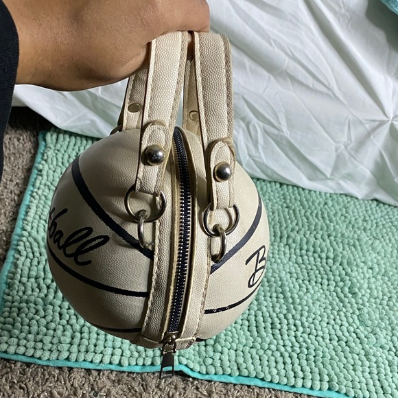Cream Basketball Handbag - Picture 3 of 8